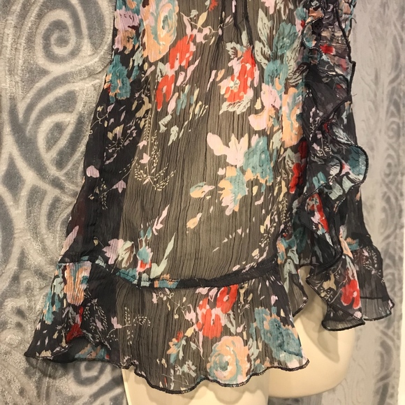 Aldo trevi black sheer flirty and floral top - Picture 4 of 7